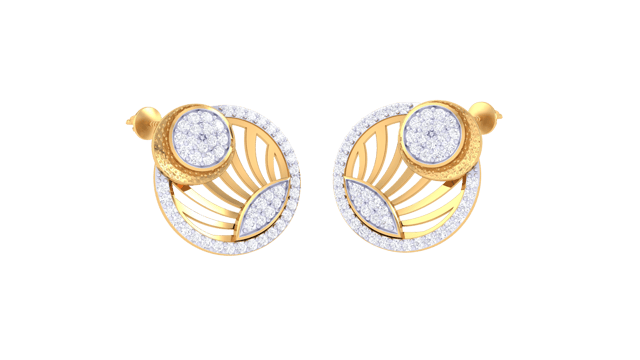 Shimmering Sunflower Diamond Earrings